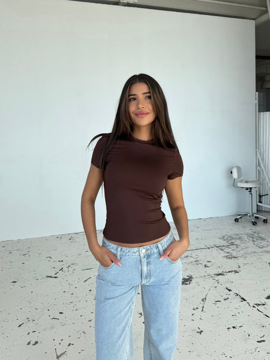 Basic tee - dark brown