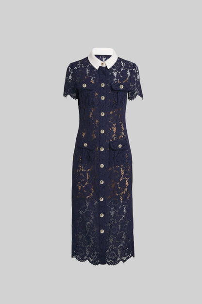 Midnight Lace Charm - Navy
