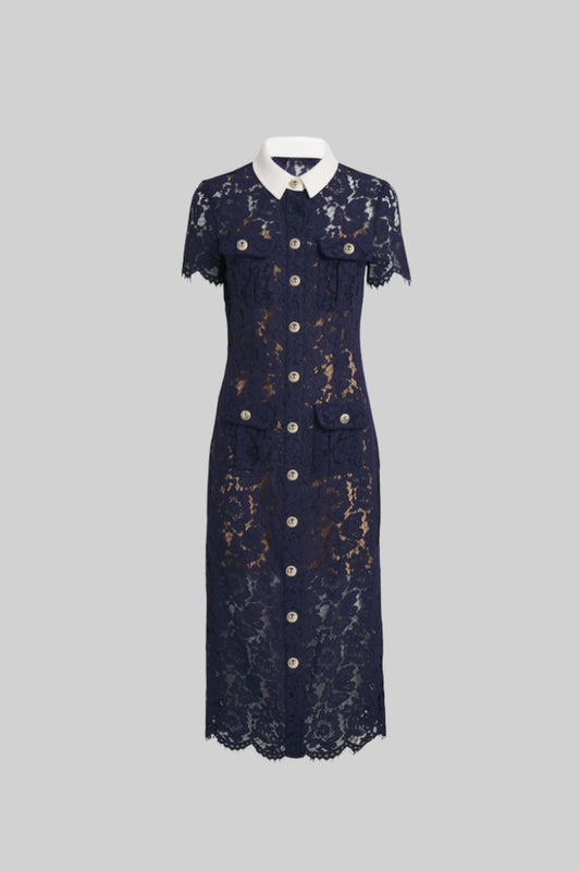 Midnight Lace Charm - Navy