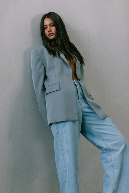 Janey Wide Leg Jeans - Light Wash Blue