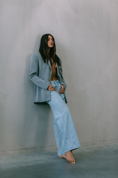 Janey Wide Leg Jeans - Light Wash Blue