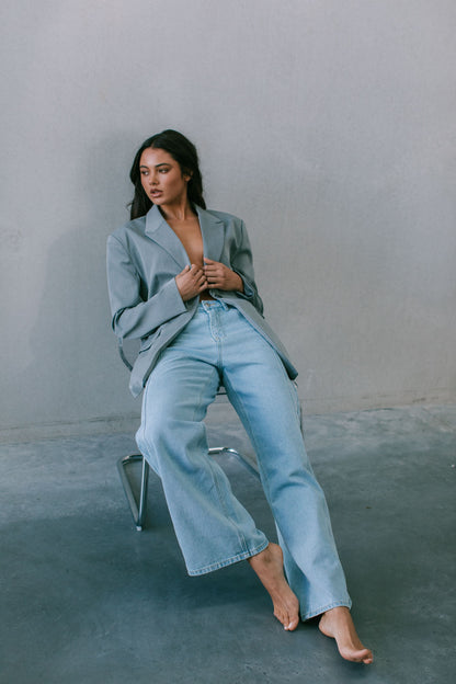 Janey Wide Leg Jeans - Light Wash Blue