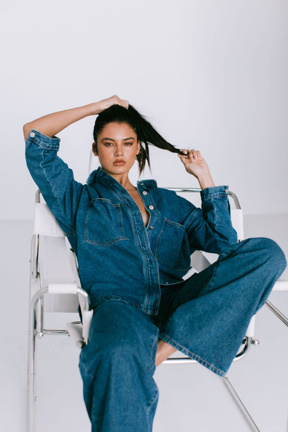 Ilou Denim Shirt - Dark Wash Blue