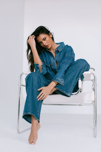 Ilou Denim Shirt - Dark Wash Blue