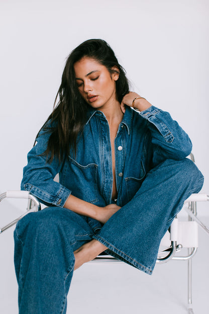 Ilou Denim Shirt - Dark Wash Blue
