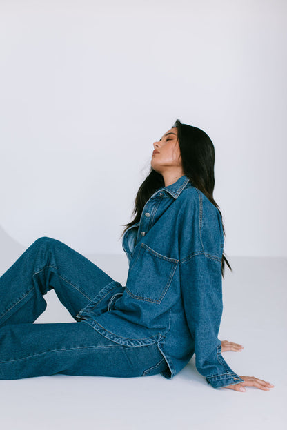 Ilou Denim Shirt - Dark Wash Blue