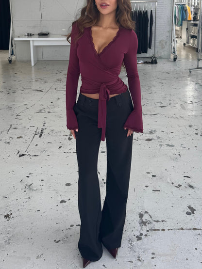 Ballerina basic top - burgundy