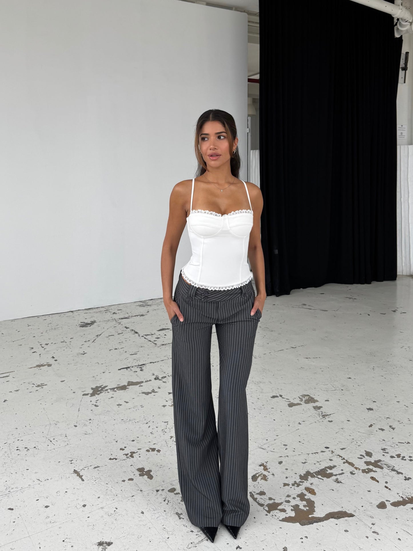 Lula lace corset top - white