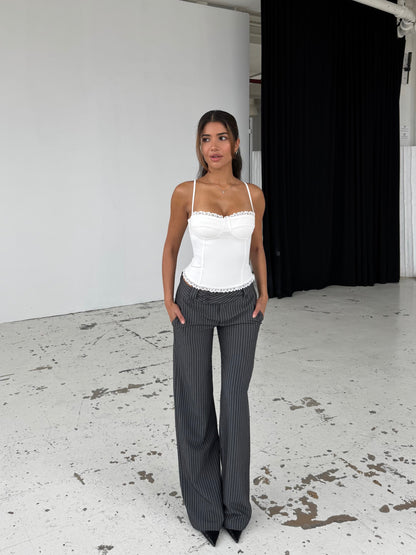 Lula lace corset top - white