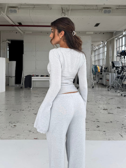 Ballerina knit top - light grey
