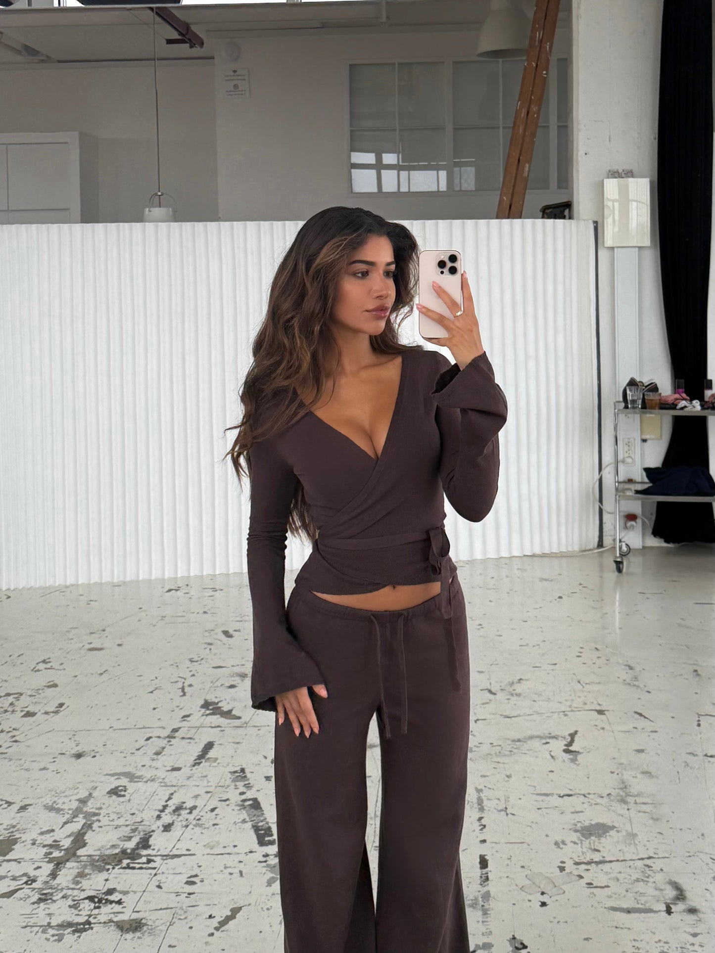 Ballerina knit top - dark brown