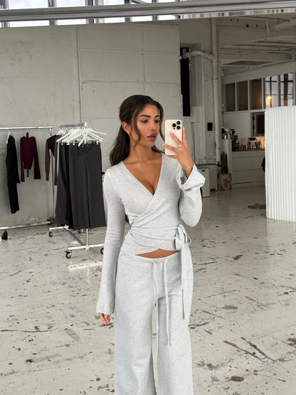 Knit trousers - light grey