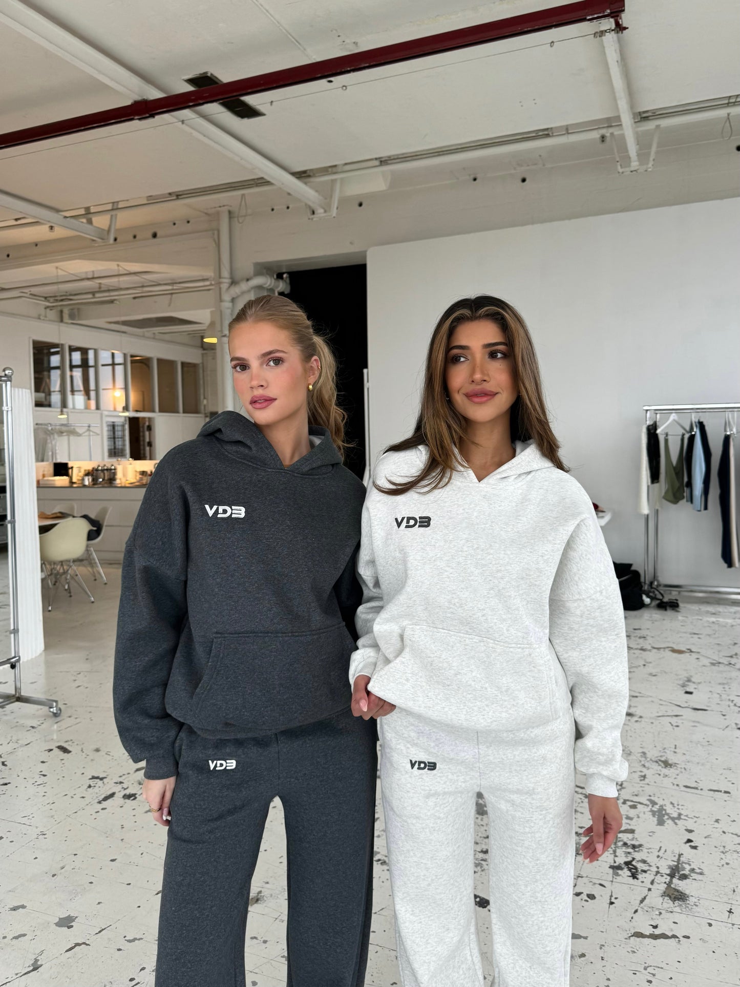 VDB hoodie - white/grey mottled