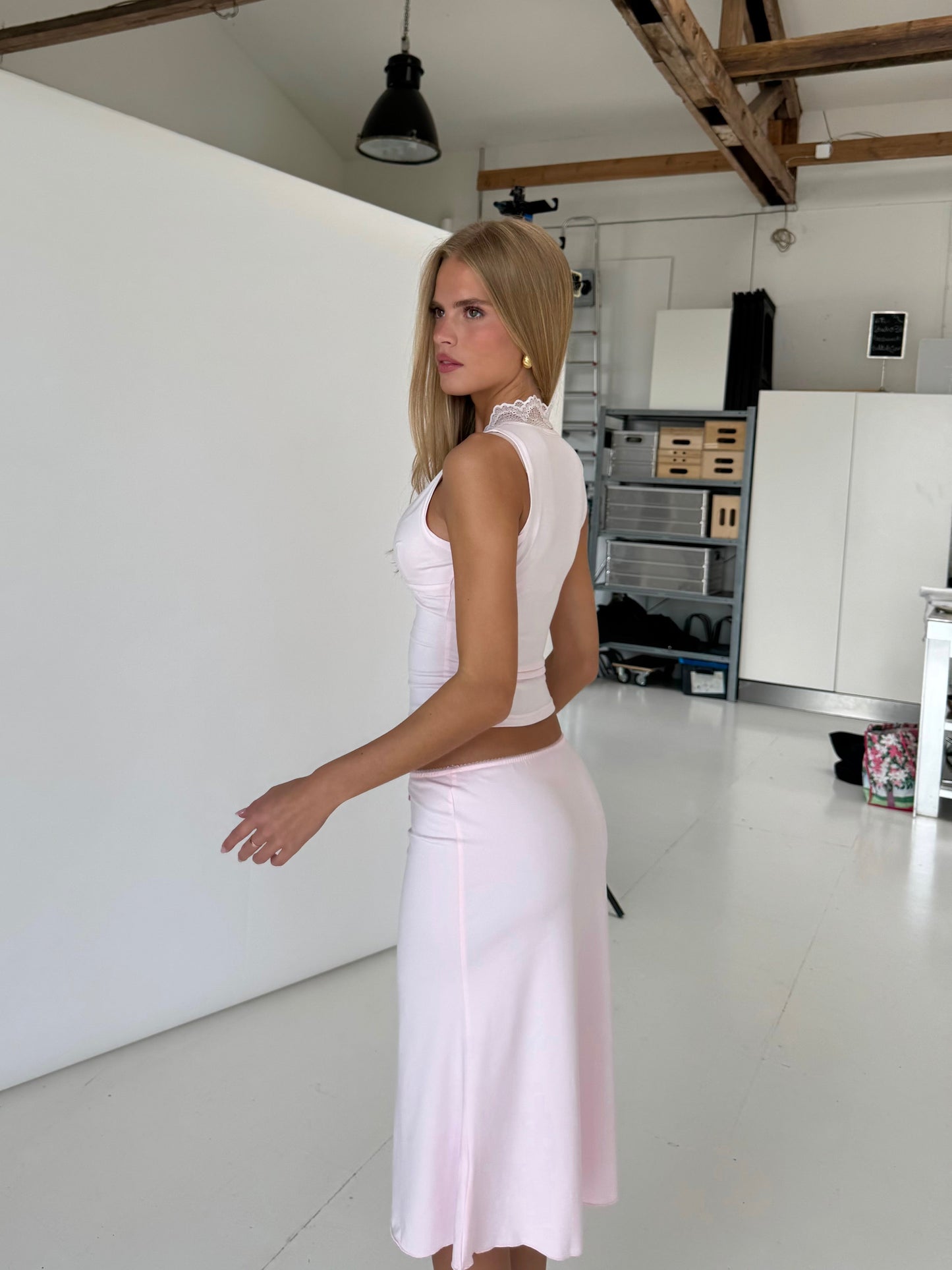 Lucia basic lace top - pink