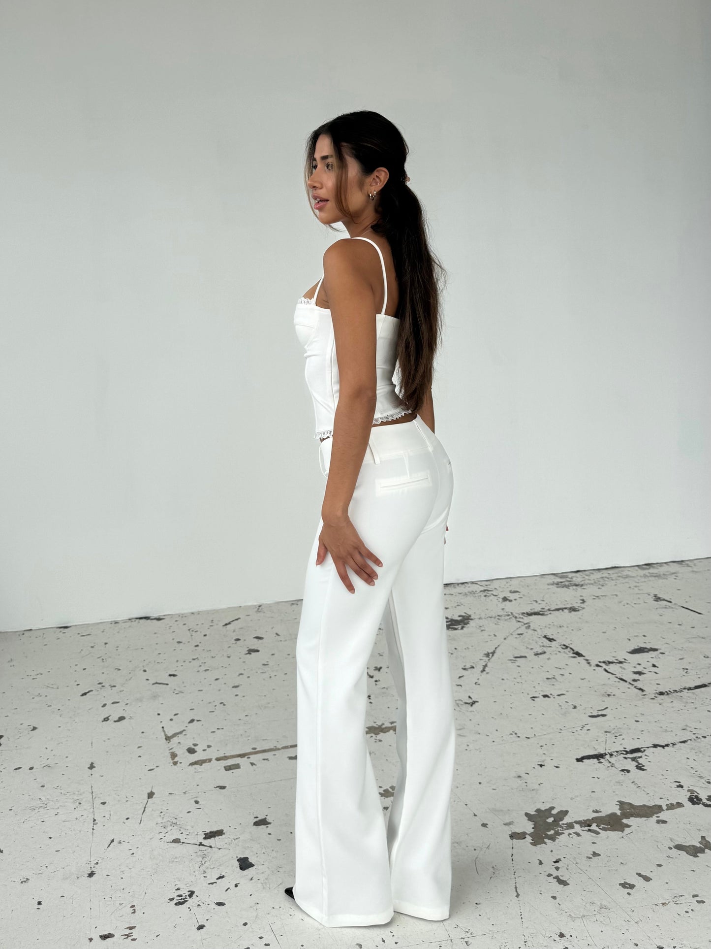 Lula lace corset top - white