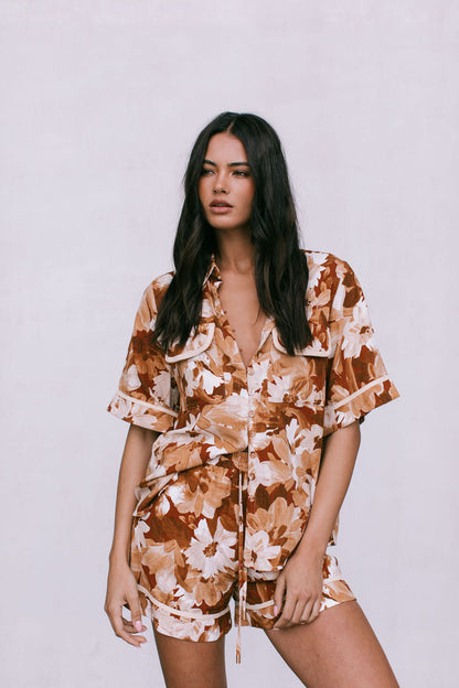 Plover Set - Rust Floral Print