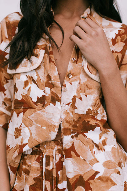 Plover Set - Rust Floral Print