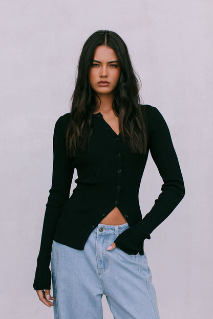 Brianna Knit Top - Black