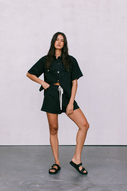 Brittanie Denim Set - Washed Black