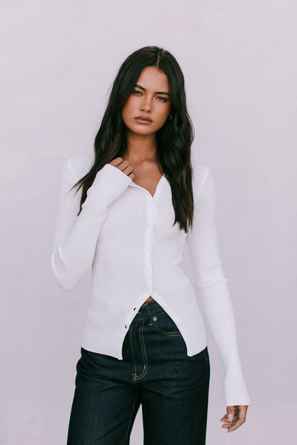 Brianna Knit Top - White