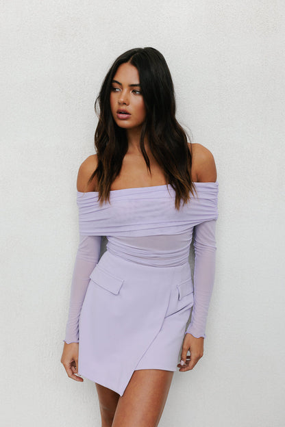 Azrah Mini Skirt - Pastel Lilac