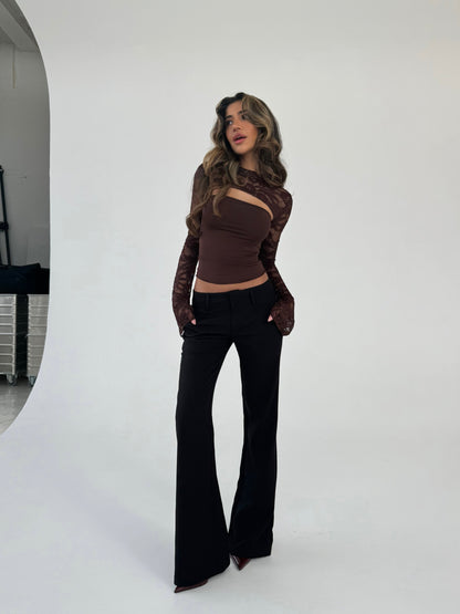 Livia low waist trousers - black