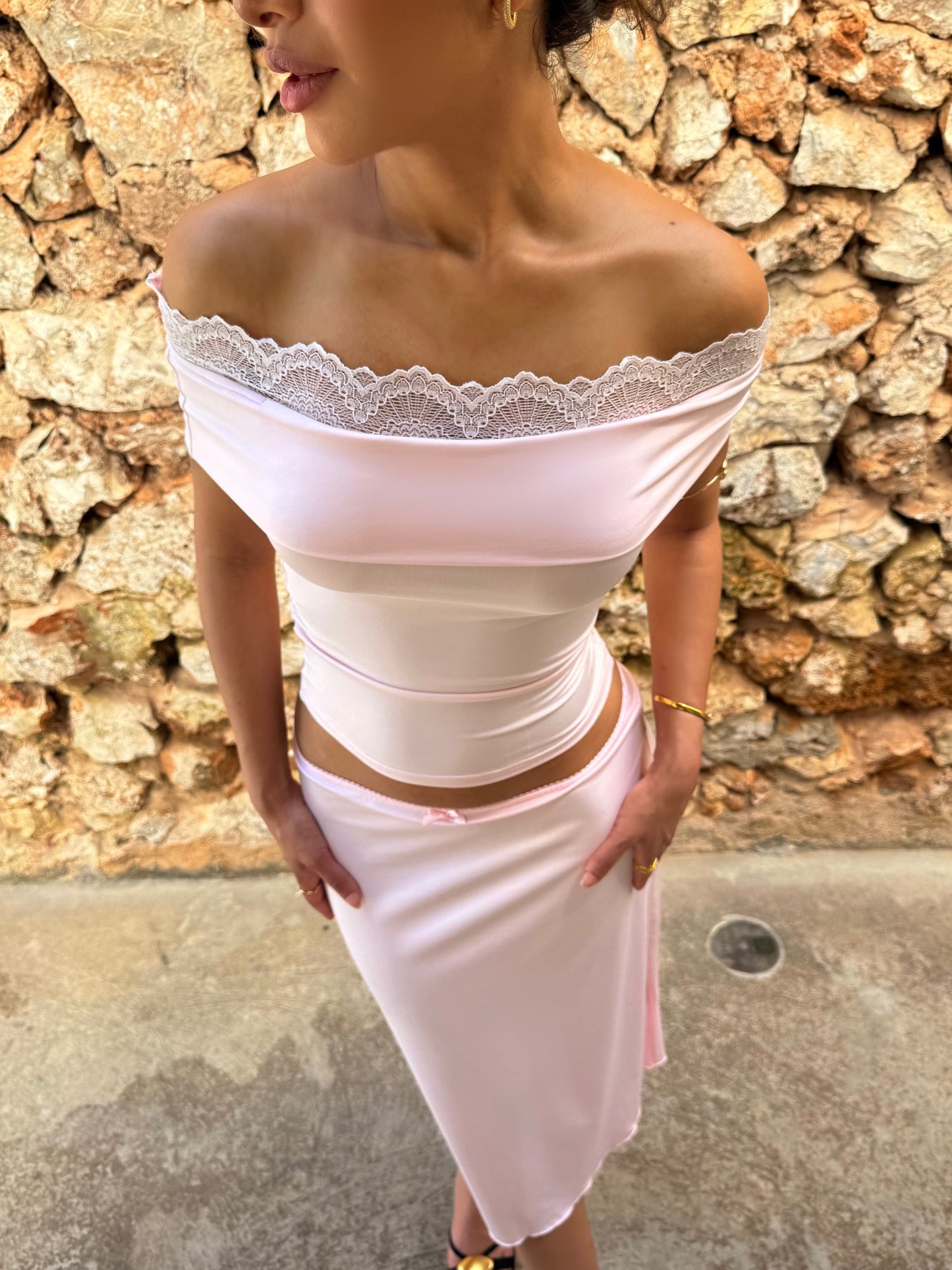 Leda lace top - Pink