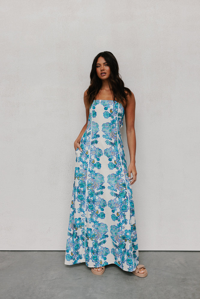 Grazie Maxi Dress - Cobalt Floral