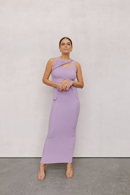 Hanna Maxi Skirt - Pastel Lilac Knit