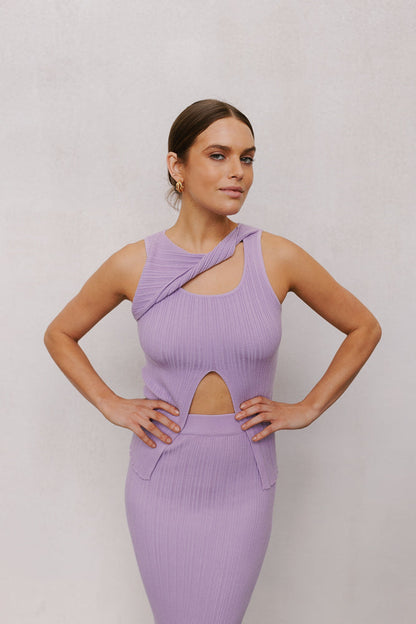 Whitlee Top - Pastel Lilac Knit