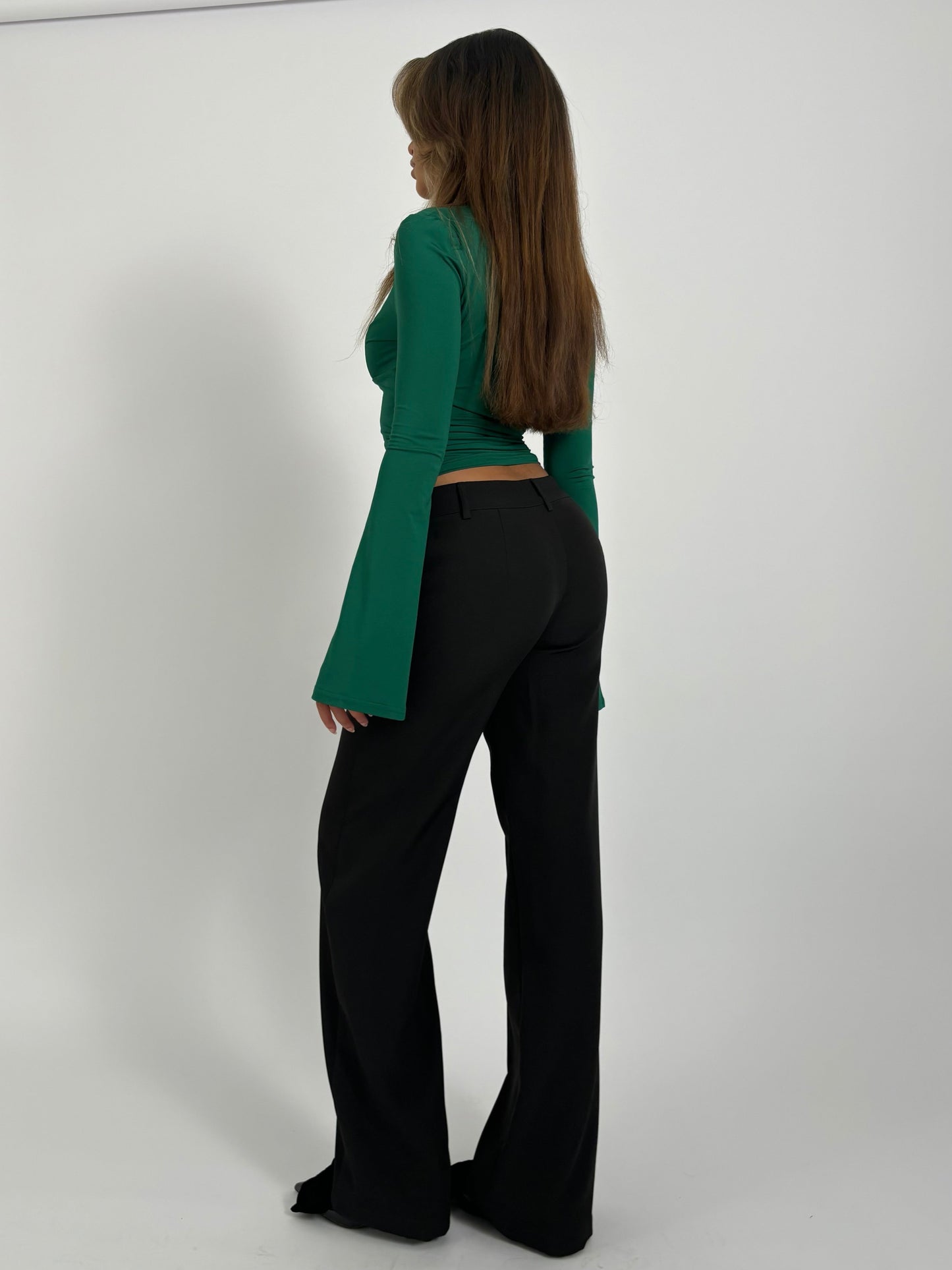 Vera Wide low waist trousers - black