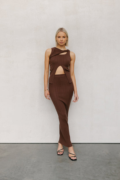 Whitlee Top - Chocolate Brown Knit