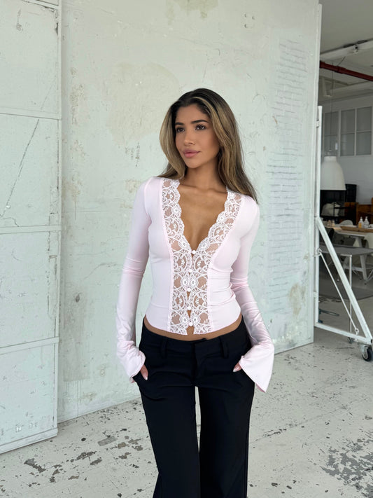 Pretty Luna basic top - pink