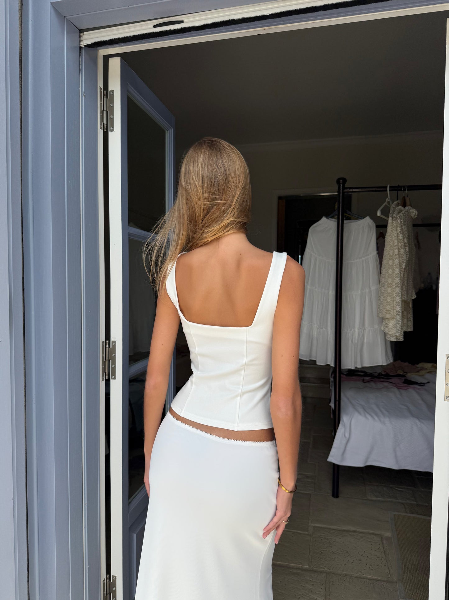 Button top - white
