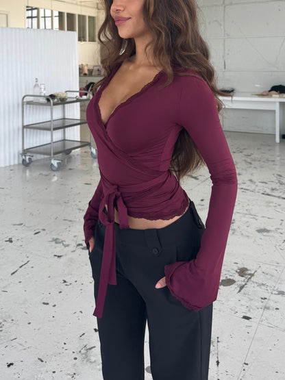 Ballerina basic top - burgundy