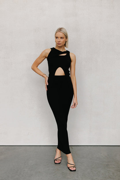 Hanna Maxi Skirt - Black Knit