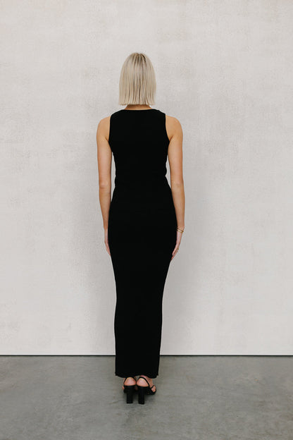 Hanna Maxi Skirt - Black Knit