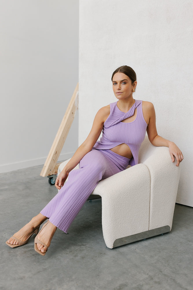 Hanna Maxi Skirt - Pastel Lilac Knit