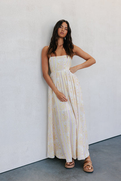 Izrah Dress - Lemon/Pink Floral
