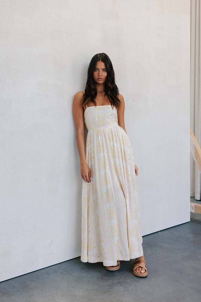 Izrah Dress - Lemon/Pink Floral