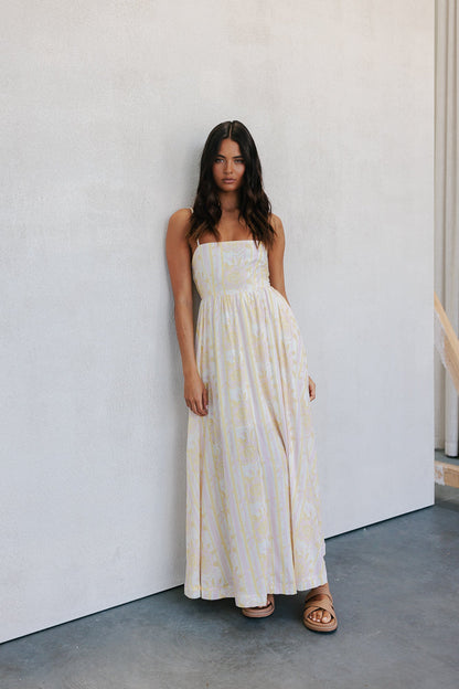 Izrah Dress - Lemon/Pink Floral