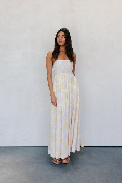 Izrah Dress - Lemon/Pink Floral