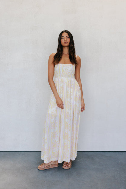Izrah Dress - Lemon/Pink Floral