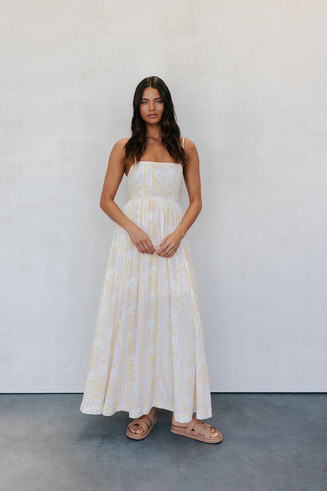 Izrah Dress - Lemon/Pink Floral