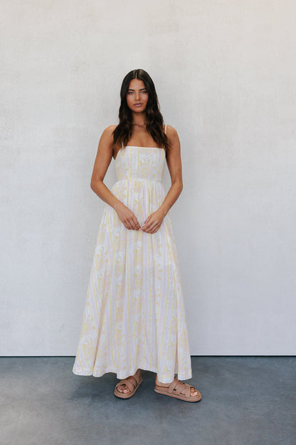 Izrah Dress - Lemon/Pink Floral