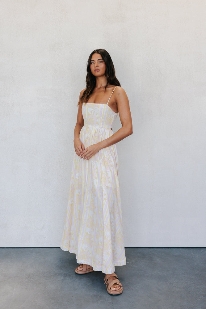 Izrah Dress - Lemon/Pink Floral