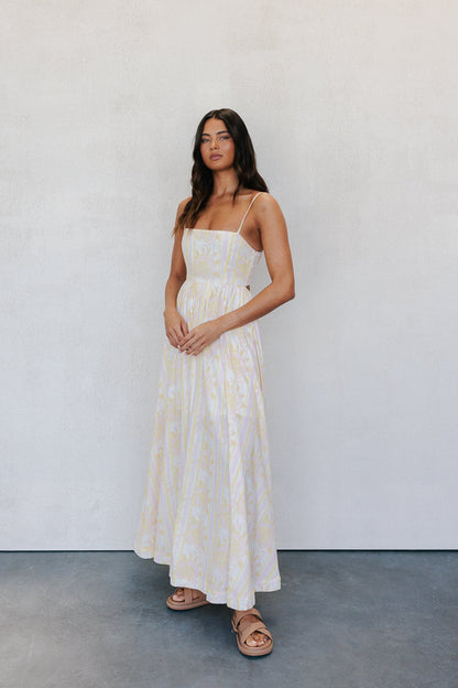 Izrah Dress - Lemon/Pink Floral