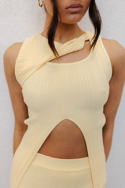 Hanna Maxi Skirt - Pastel Lemon Knit