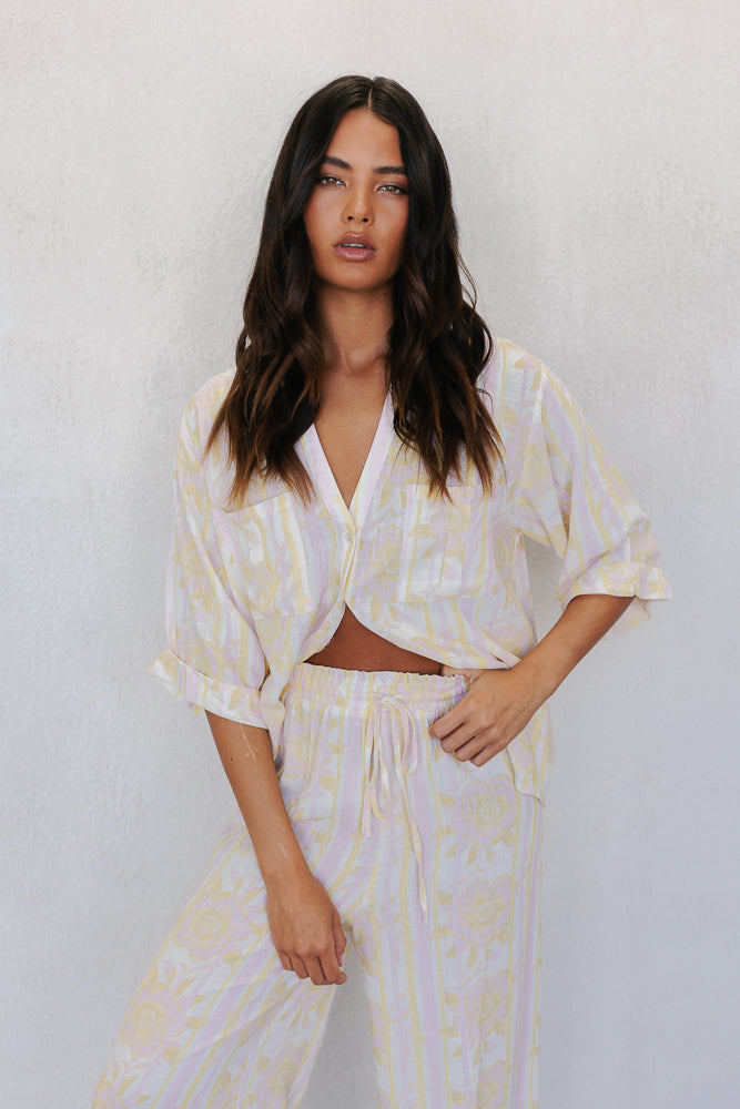 Delia Set - Lemon/Pink Floral