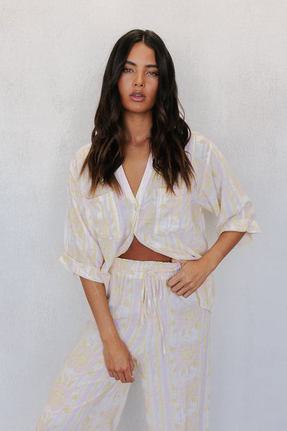 Delia Set - Lemon/Pink Floral